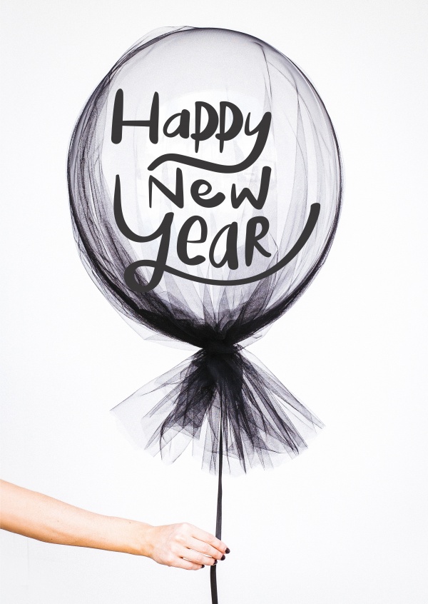 Happy New Year with balloon