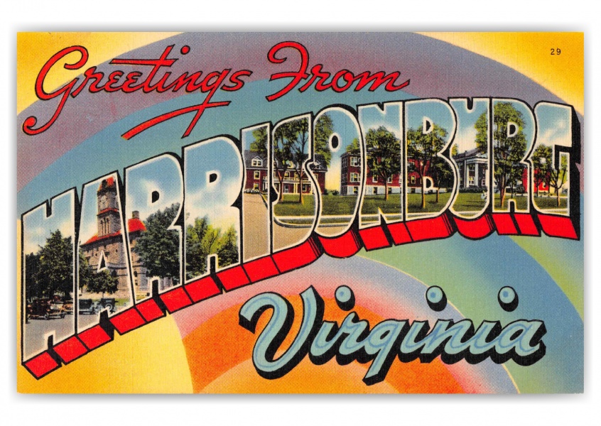 Harrisonburg Virginia Greetings Large Letter