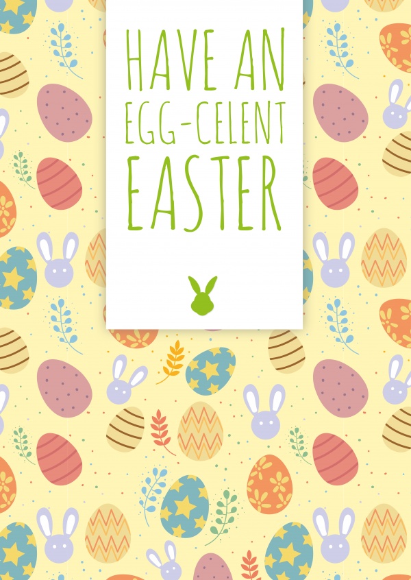 have an egg-celent easter with easter pattern background