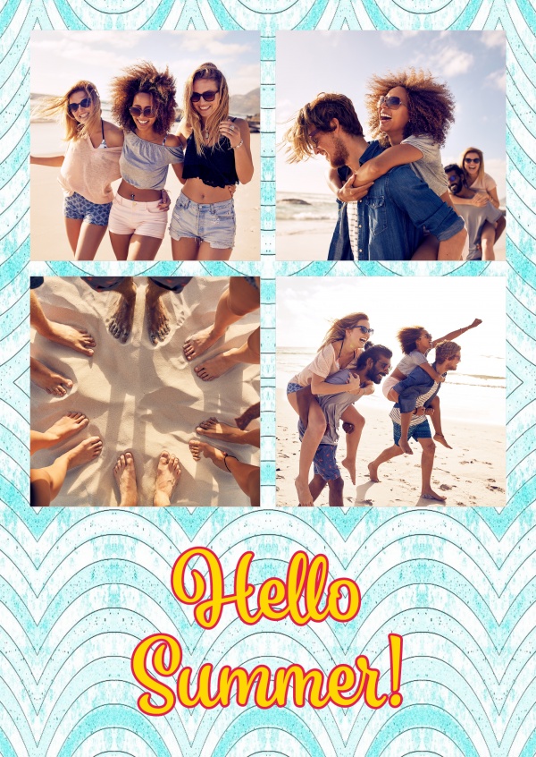 sommerliches Wellenmuster hellblau