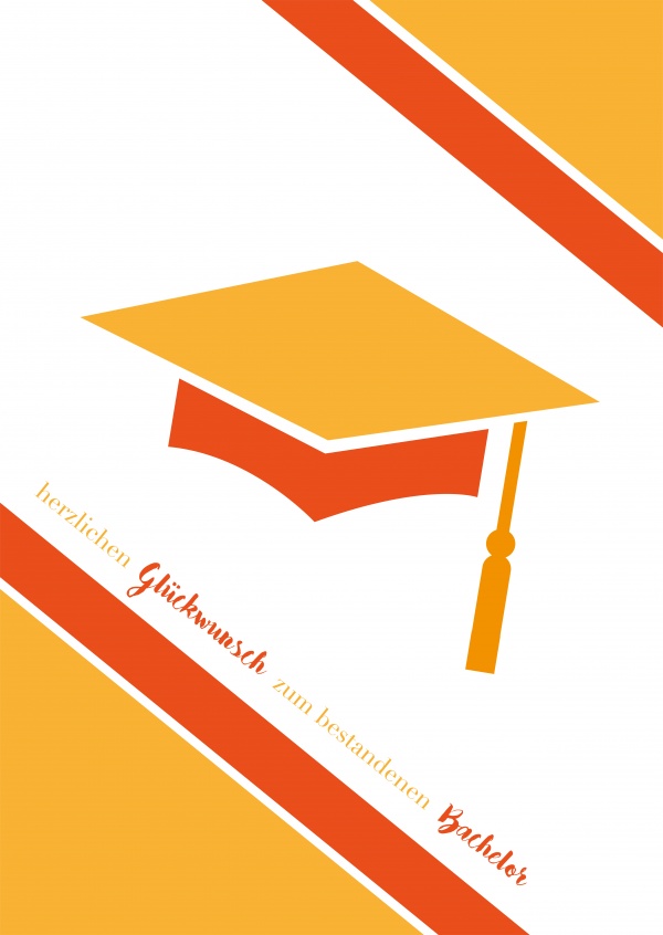 Karte mit Graduation-Hut und Aufschrift