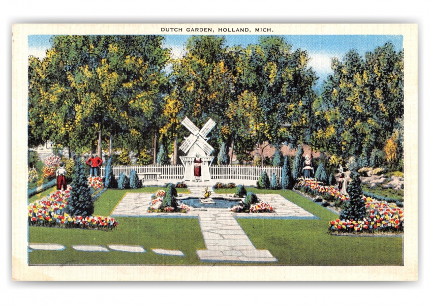 Holland Michigan Dutch Garden Vintage Grusskarten