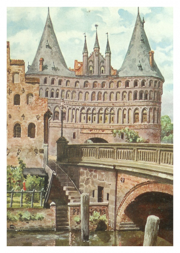 vintage postcard Holstentor, LÃ¼beck