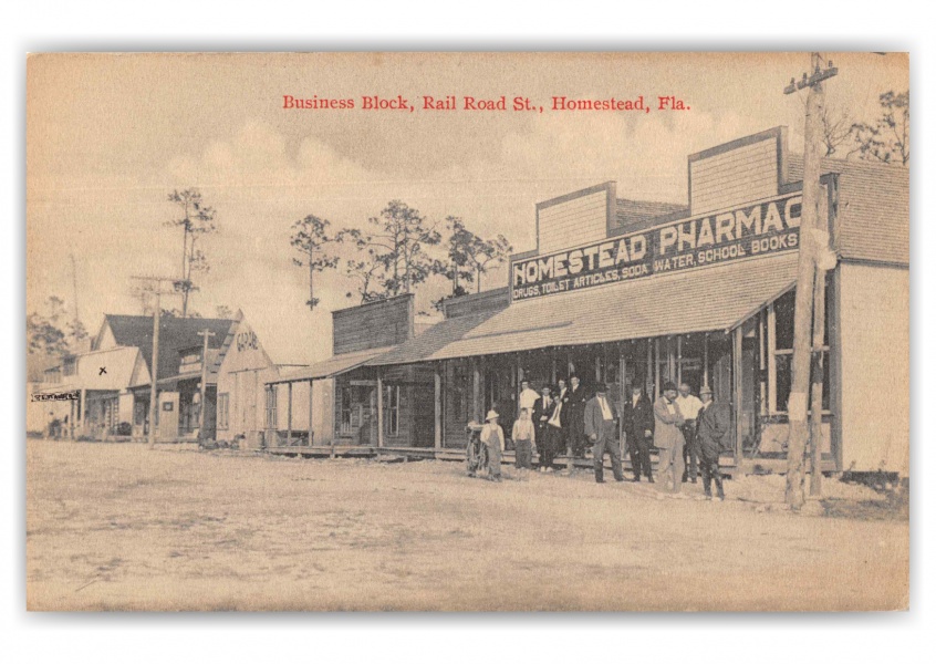 Homestead Florida Railroad Street Pharmacy and Business Block