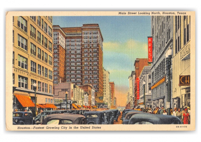 Houston, Texas, Main Street looking north