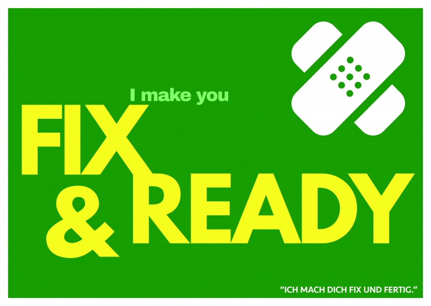 Lustiger Denglisch Spruch I make you fix and ready