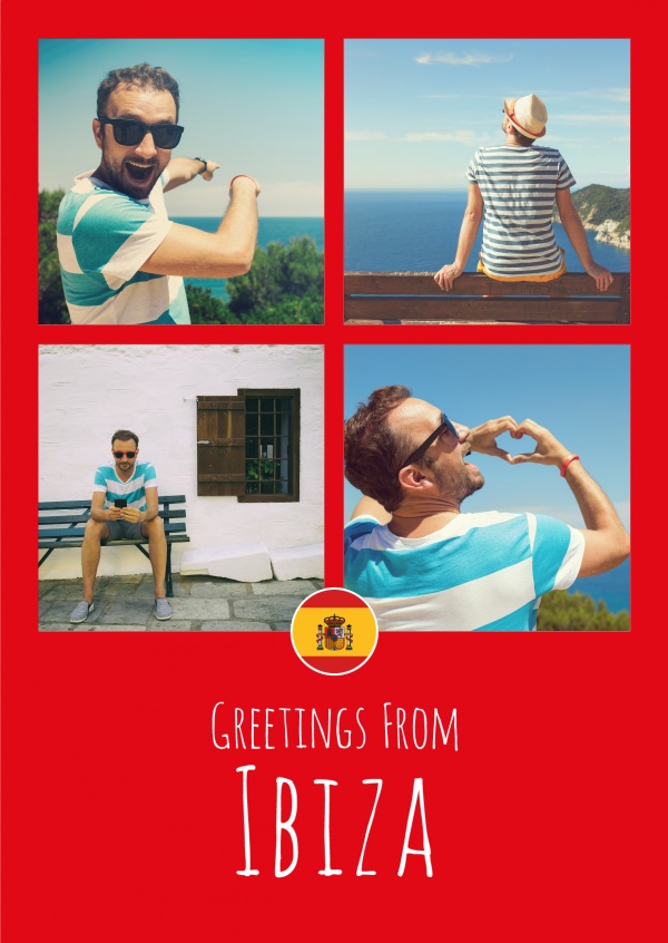 tarjeta de felicitación Saludos desde Ibiza