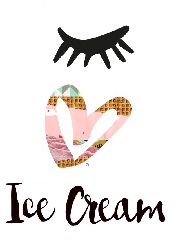 ilustración de los Ojos-amor de helado