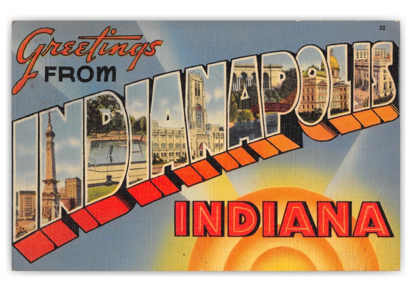 Indianapolis Indiana Large Letter Greetings