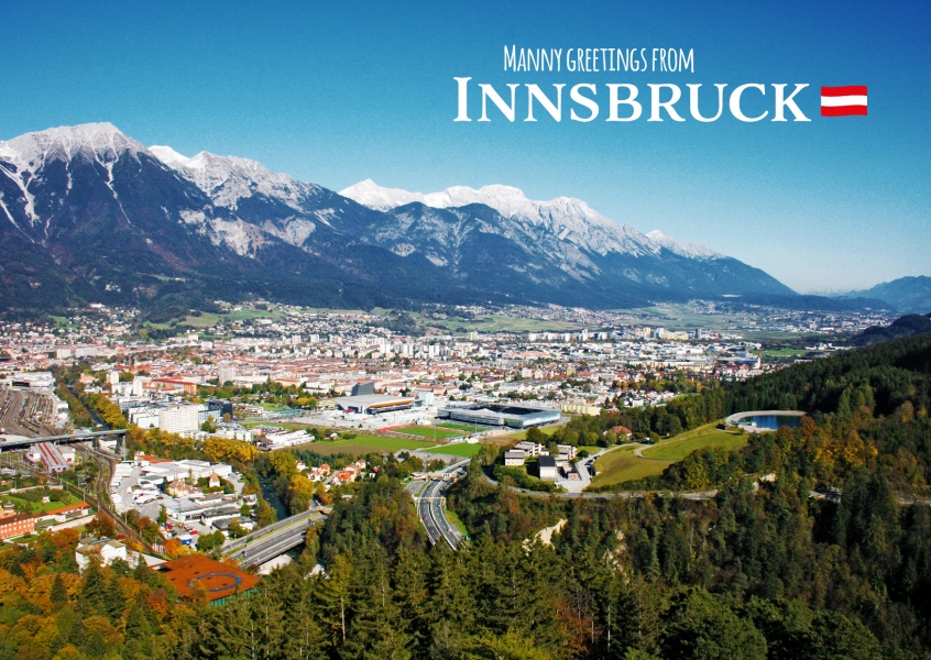 Panoramaphoto of Innsbruck with Alps