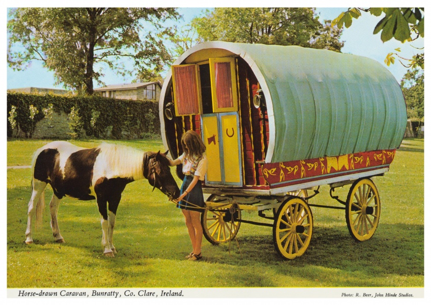 John Hinde Archivio di foto a Cavallo caravan, Bunratty, Irlanda