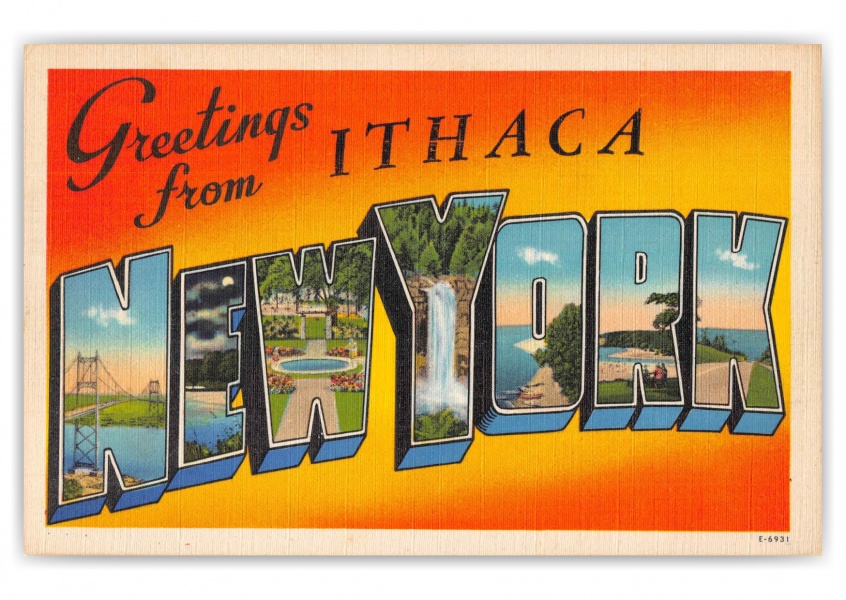 Ithaca New York Greetings Large Letter