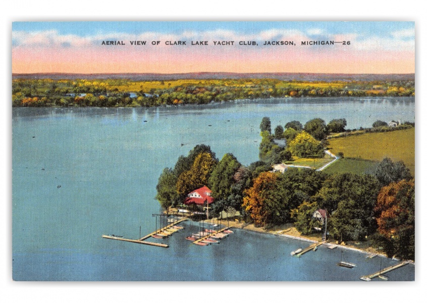 Jackson, Michigan, aerial view of Clark Lake Yacht Club