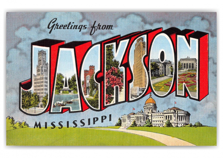 Jackson Mississippi Greetings Large Letter