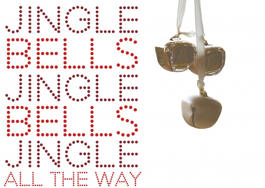 Jingle Bells dotted font with small bells photo