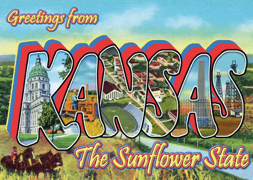 vintage carte de voeux Kansas