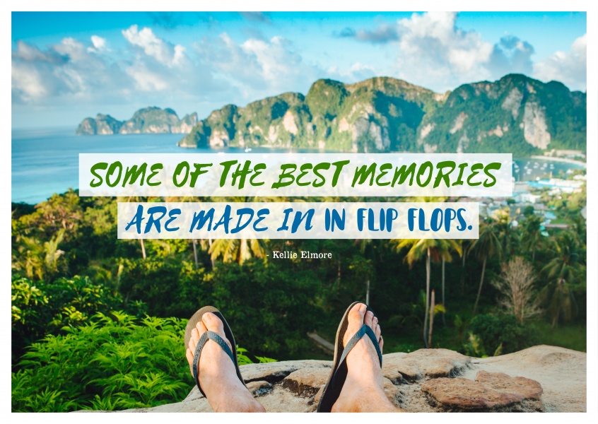 vykort citera Några av de bästa minnena är gjorda i flip flops