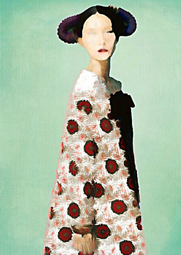 Kubistika Frau im Kimono