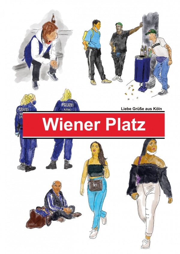 Postkarte Liebe Grüße aus Köln Wiener Platz
