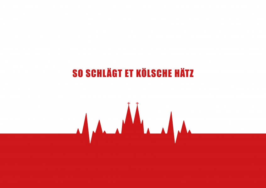 Postkarte Spruch So schlägt et Kölsche Hätz