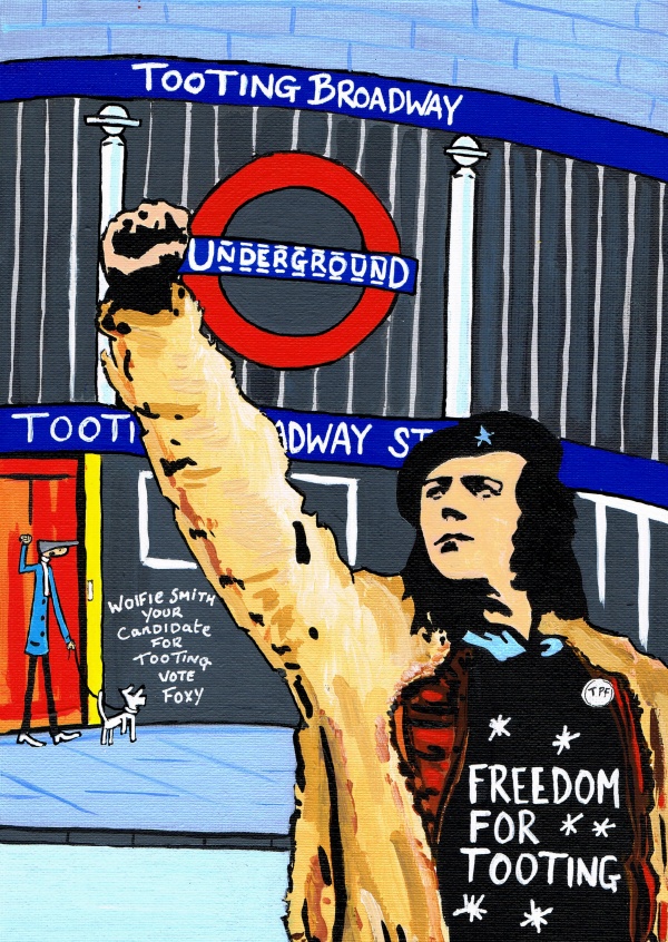 Ilustración del Sur de Londres, el Artista Dan la Libertad para Tooting