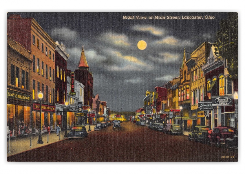 Lancaster, Ohio, Main Street at night