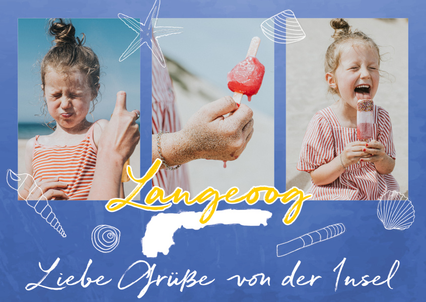 Postkarte Liebe Grüße von der Insel Langeoog
