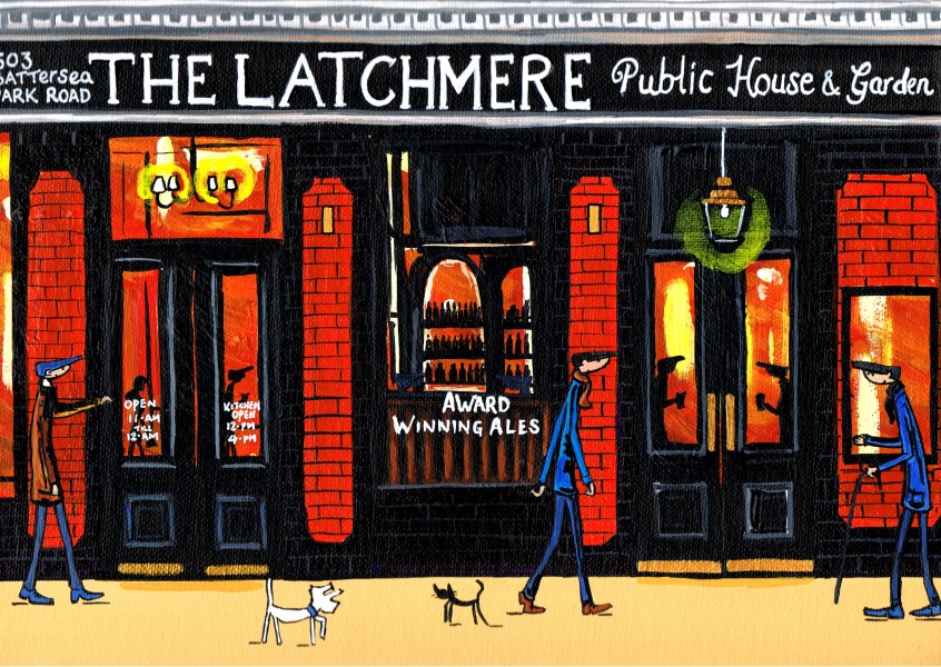 Illustratie Zuid-Londen Kunstenaar Dan Zuid-Londen Kunstenaar Dan De Latchmere