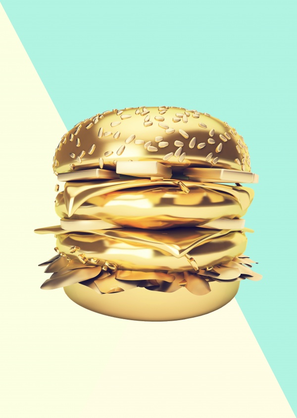 Kubistika goldender Big Mac