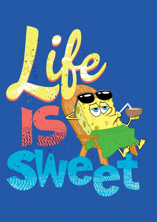 Life is Sweet - Spongebob having a cocktail