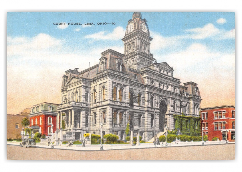 Lima ohio Court House Vintage Grußkarten 🗺 📷 🎠 Echte Postkarten