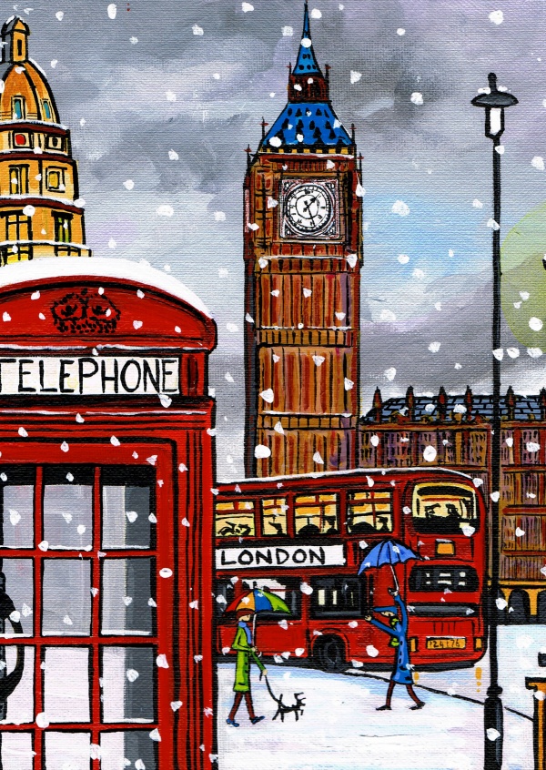 Illustratie Zuid-Londen Kunstenaar Dan London calling