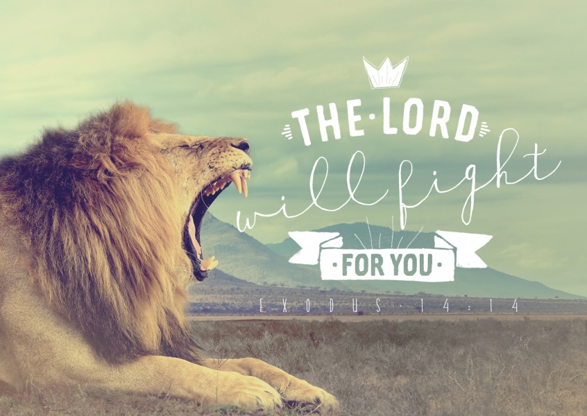 postcard The Lord will fight for you