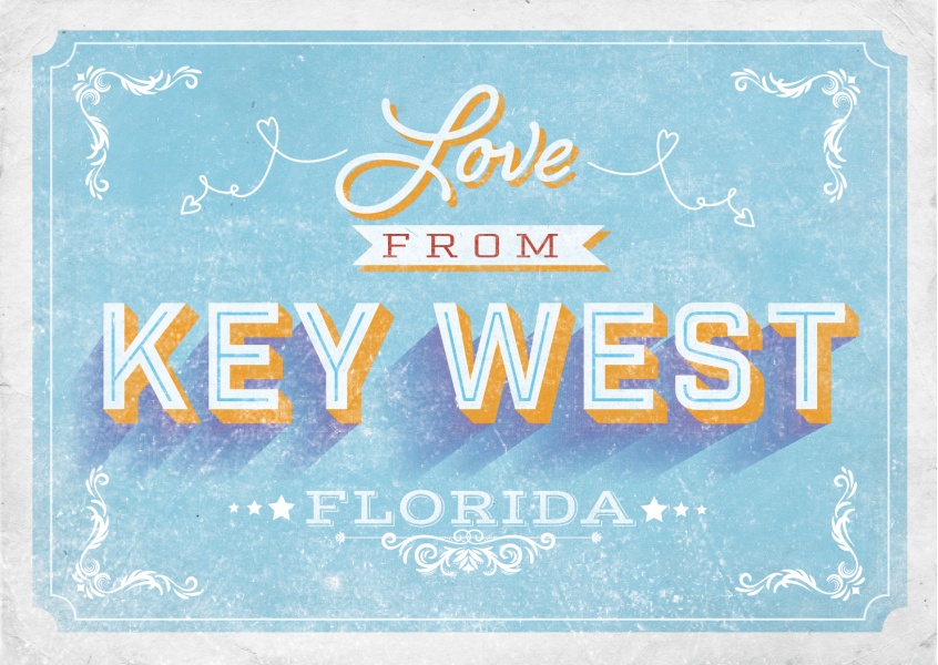 Vintage Postkarte Key West, Florida