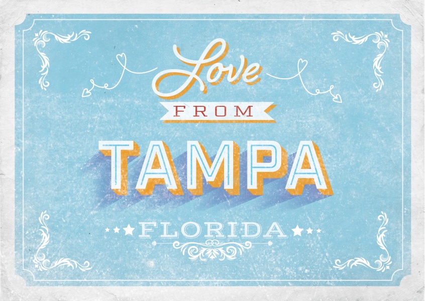Vintagr Postkarte Tampa, Florida
