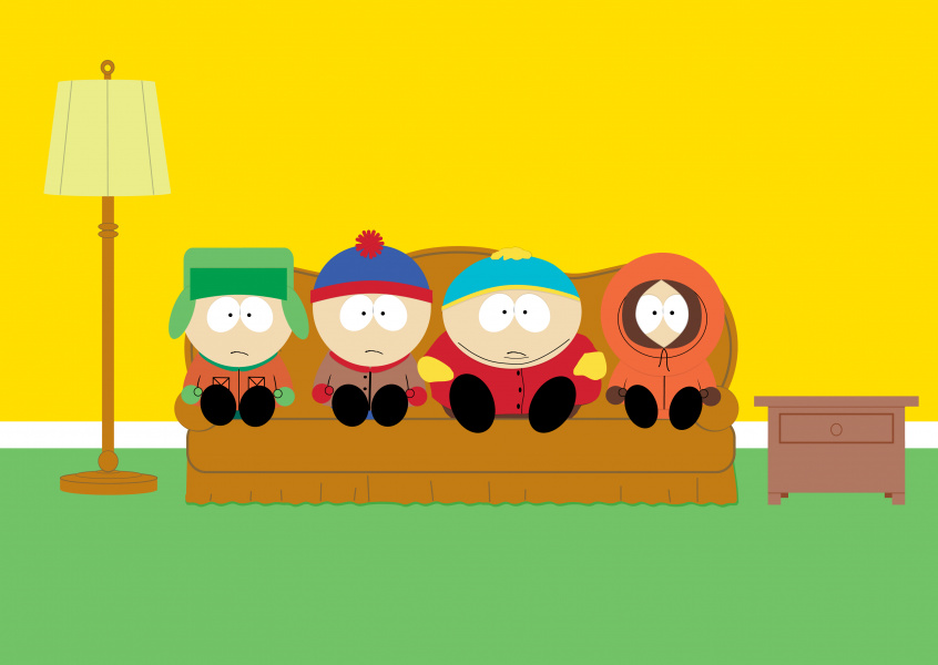 SOUTH PARK Main characters on sofa | Comic & Cartoon Cards | Send real  postcards online