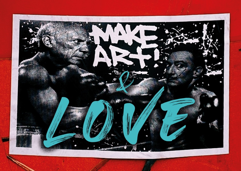 postcard Make art and love