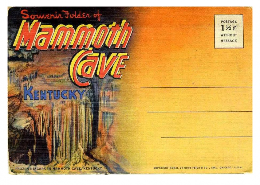 Curt Teich Carte Postale De La Collection Des Archives De Mammoth Cave, Kentucky