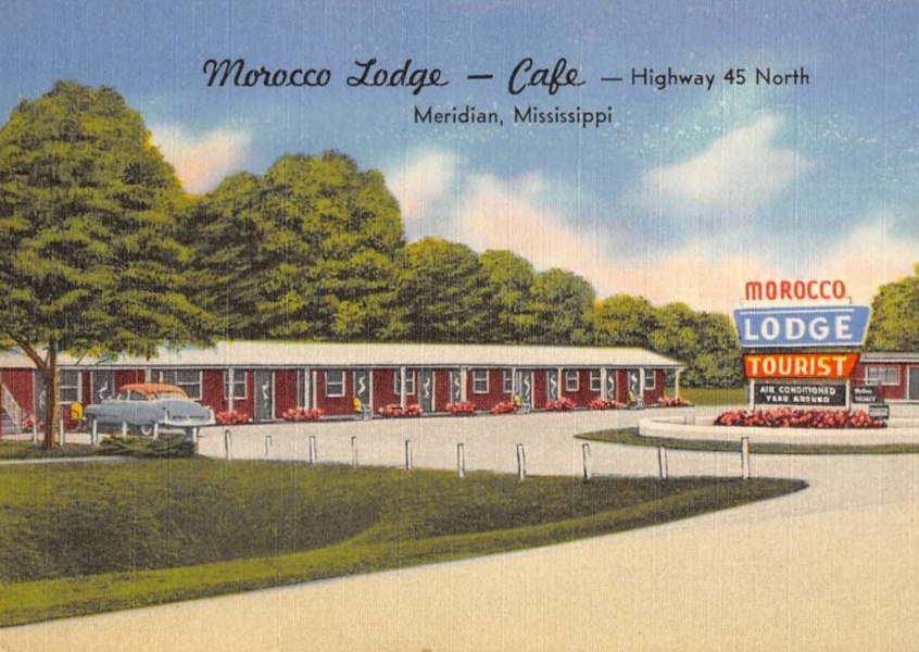 Maria L. Martin Ltd. Marocco Lodge Cafe, Meridian, Mississippi vintage postcard