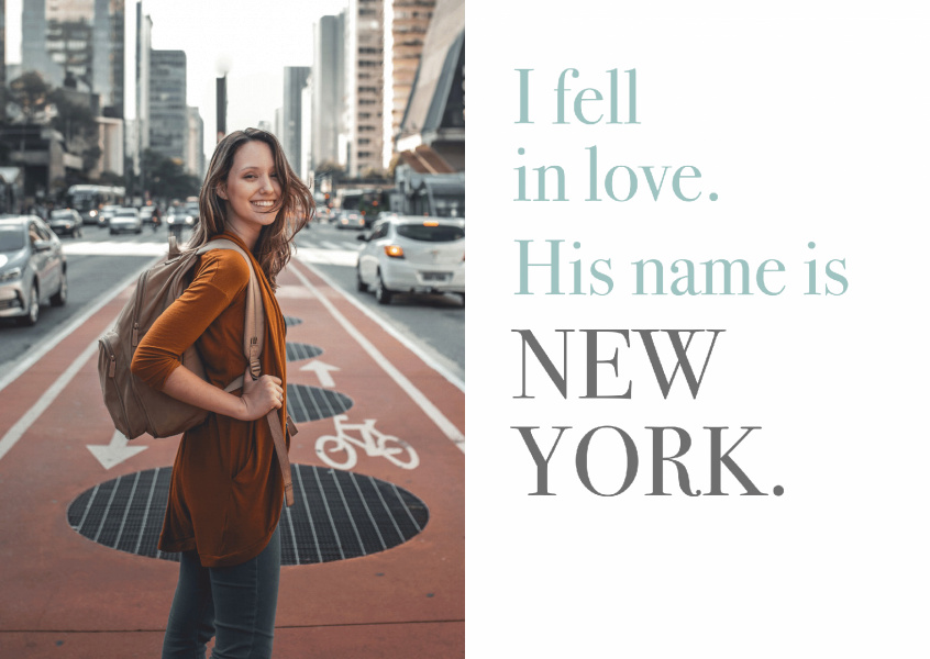 Me caí en el amor. Su nombre es NUEVA YORK...Cita postal