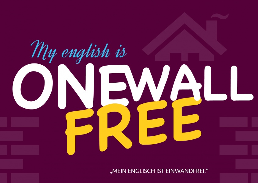 Onewall Free denglisch spruchkarte postkarte