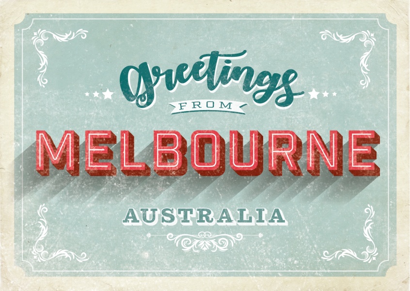Vintage postcard Melbourne