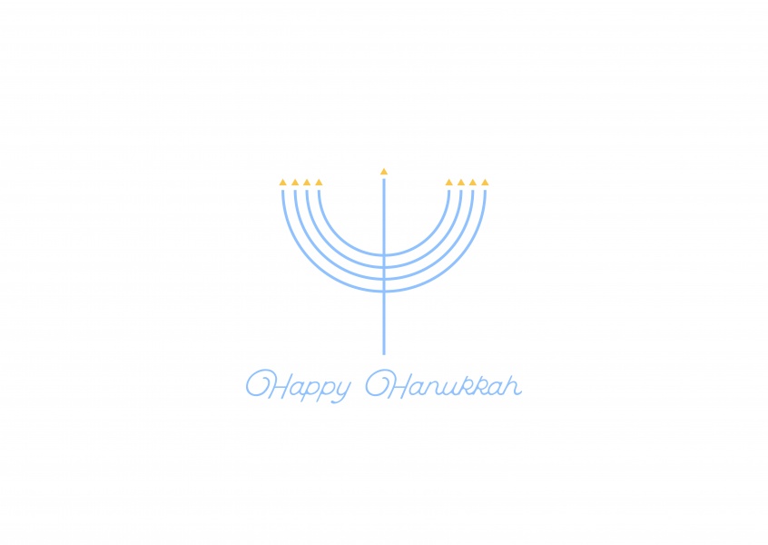 Minimalistisches Menorah, Happy Hanukkah