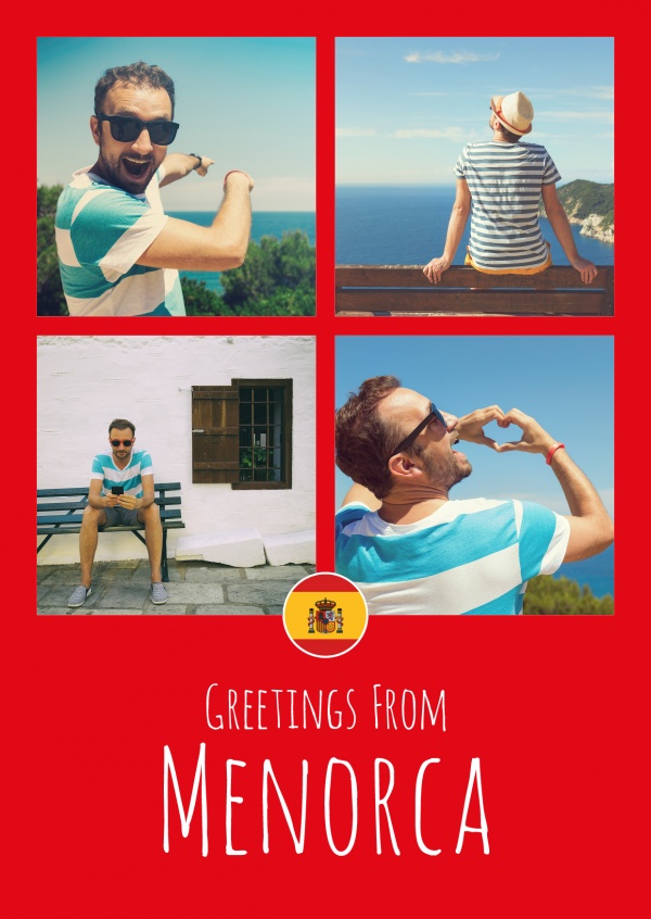 tarjeta de felicitación Saludos desde Menorca