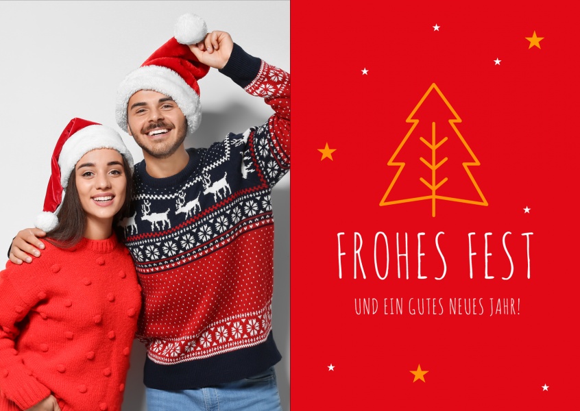 Frohes Fest Meridian Design rot classic