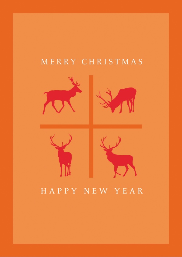 Meridiano de Diseño Feliz Navidad y un Feliz Año Nuevo renos
