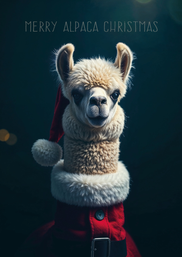 greeting card Merry Alpaca Christmas