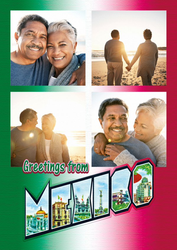  Grande Lettre carte Postale Site Salutations du Mexique