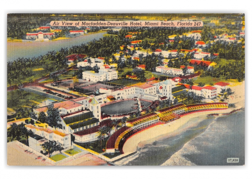 Miami Beach, Florida, air view of Macfadden-Deauville Hotel