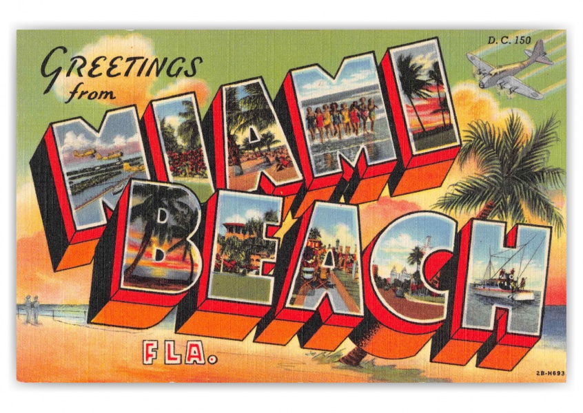 Greetings from Miami Florida, Gateway to the Americas Vintage Postcard